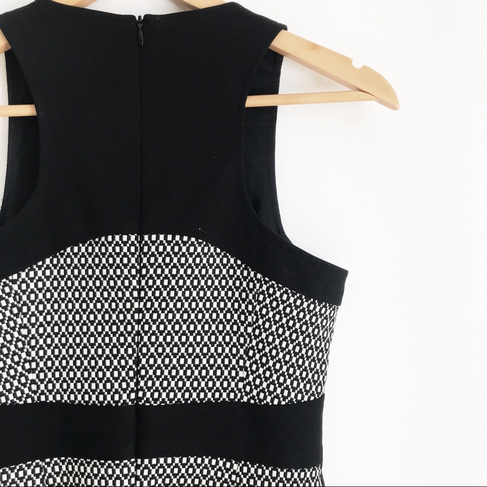 NANETTE LAPORE Sleeveless Black White Geometric Stitch Pattern Dress - Picture 6 of 7